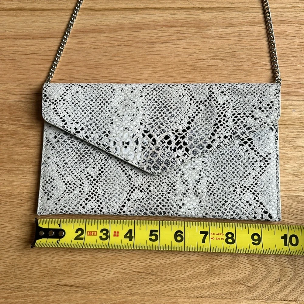 Snakeskin Clutch Purse with Metal Chain Strap - Picture 6 of 7